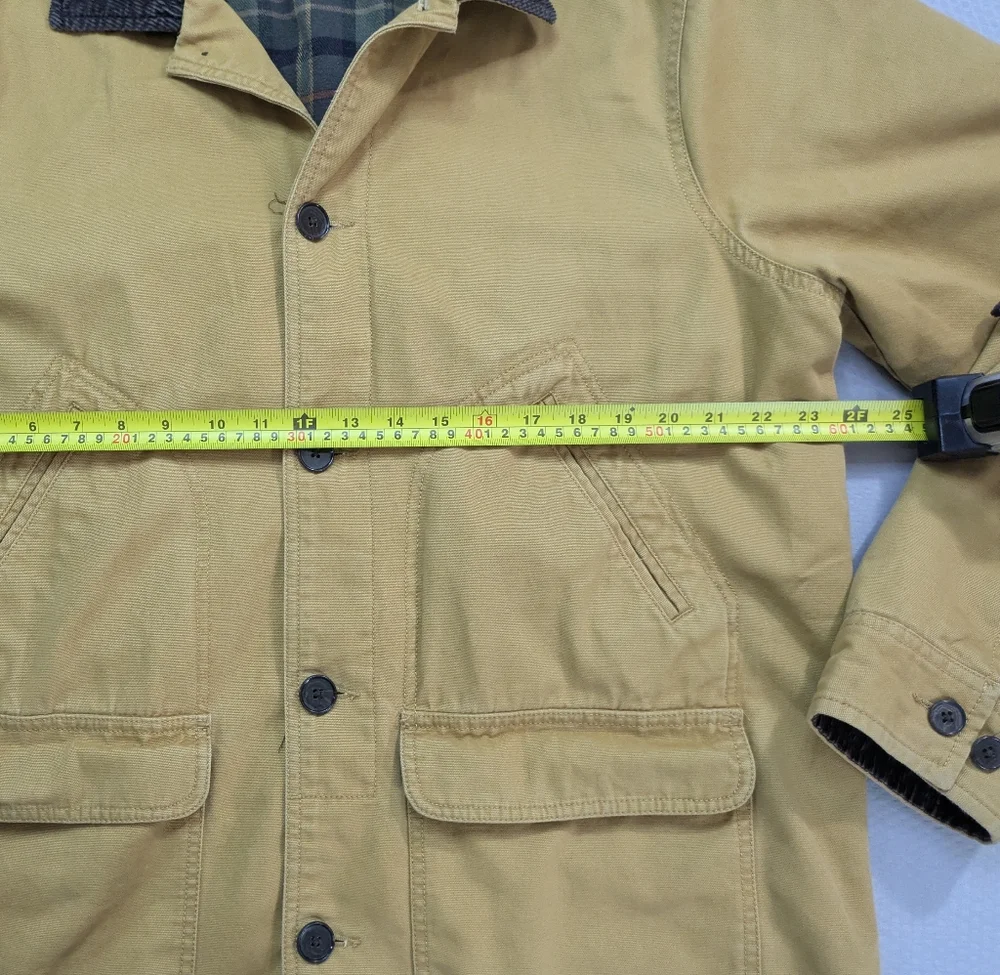 Lands End Chore Barn Jacket Men's Large Duck Canvas Lined Field Coat Brown Tan - Picture 3 of 11